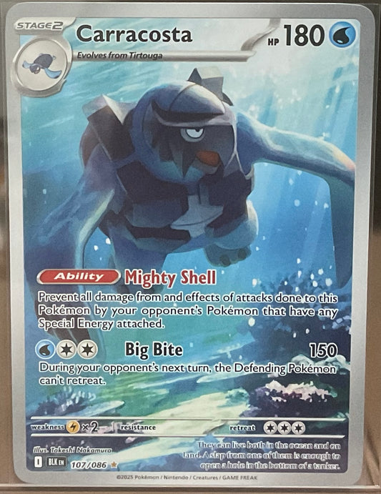 Pokémon trading card featuring Carracosta with underwater design