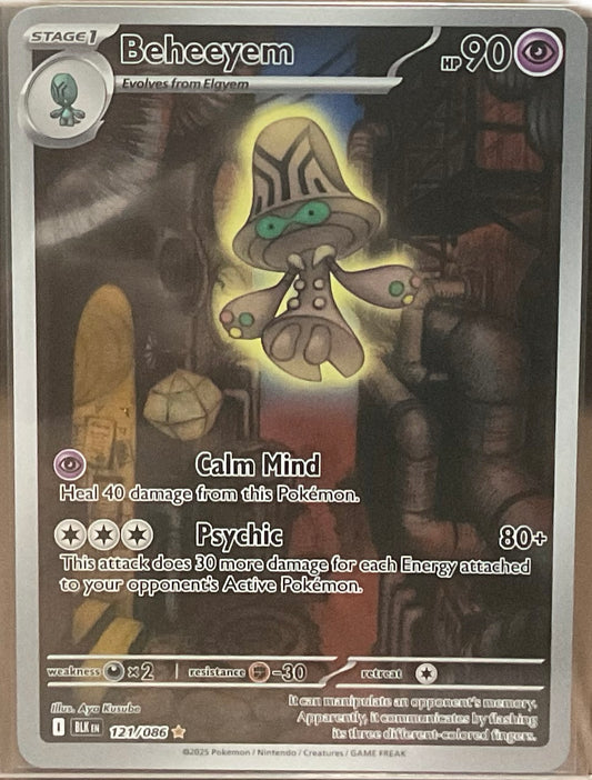 Pokémon trading card featuring Behecyem with detailed artwork and text.
