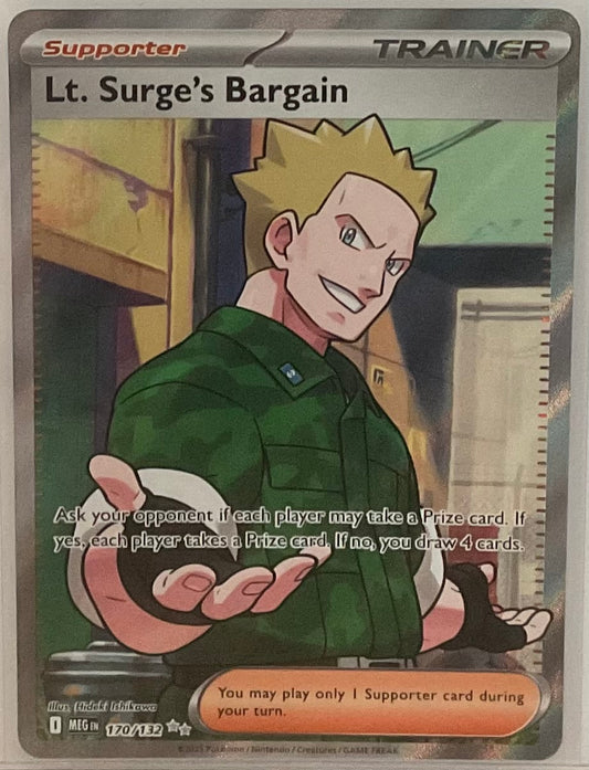 Trading card featuring a character in a green uniform with text and graphics